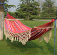 200x150cm Double Outdoor Camping Tassel Canvas Hammock with Stick(Pink Stripes) - free shipping - PMC TechLife - Order now!