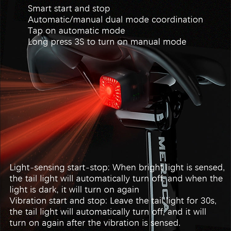 MEROCA XC02 Smart Light-Sensitive Brake Induction Taillight(Pipe Mounting) - Taillights by MEROCA | Online Shopping South Africa | PMC TechLife | Buy Now Pay Later Mobicred