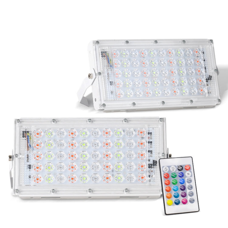 50W LED RGB Waterproof Ultra-light Outdoor Flood Light with Remote Control - Floodlights by PMC TechLife | Online Shopping South Africa | PMC TechLife