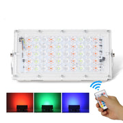 50W LED RGB Water-resistant Ultra-light Outdoor Flood Light with Remote Control