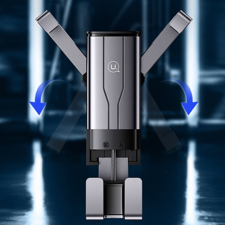 ZJ058 Car Fully Automatic Hidden Double-arm Air Outlet Gravity Bracket(Black) - Car Holders by PMC TechLife | Online Shopping South Africa | PMC TechLife