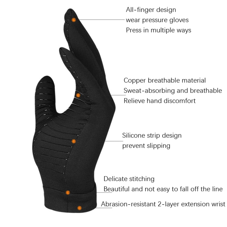 Copper Fiber Pressure Sports Fitness Anti-Slip Gloves, Size: L - free shipping - PMC TechLife - Order now!