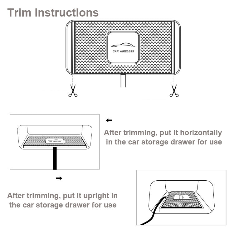 C1 30cm Short Cable 15W QI Car Wireless Charging Anti-Skid Pad - Wireless Charging Pads by PMC TechLife | Online Shopping South Africa | PMC TechLife