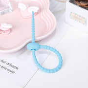 20 PCS Silicone Data Cable Storage Strap Cable Organizer(Blue)