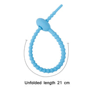 20 PCS Silicone Data Cable Storage Strap Cable Organizer(Brown)