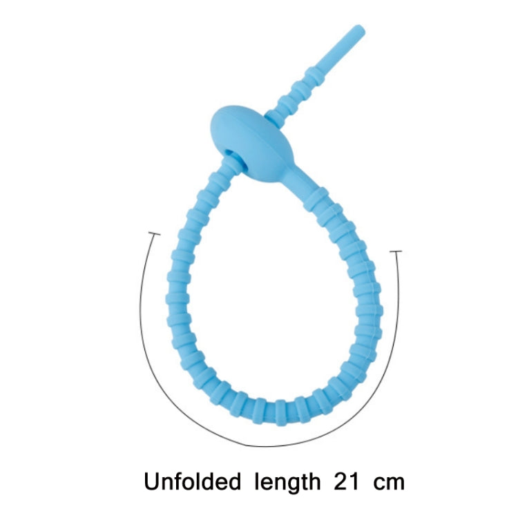 20 PCS Silicone Data Cable Storage Strap Cable Organizer(Pink)