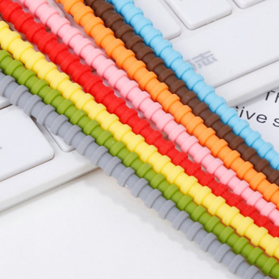 20 PCS Silicone Data Cable Storage Strap Cable Organizer(Pink)