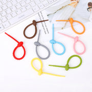 20 PCS Silicone Data Cable Storage Strap Cable Organizer(Brown)