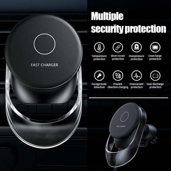 F9189 15W MagSafe Magnetic Car Lighting Wireless Charger(Black)