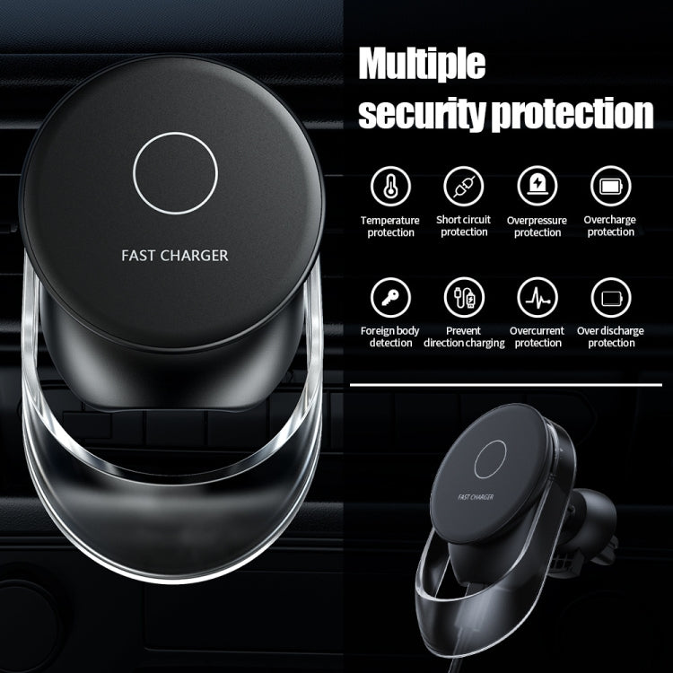 F9189 15W MagSafe Magnetic Car Lighting Wireless Charger(Black)