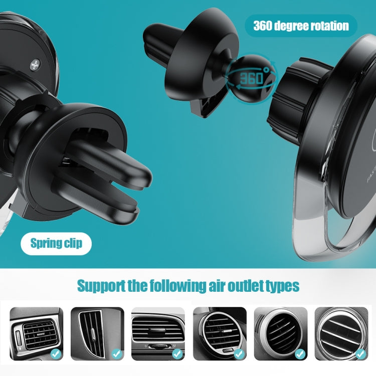 F9189 15W MagSafe Magnetic Car Lighting Wireless Charger(Black) - Wireless Charger Holders by PMC TechLife | Online Shopping South Africa | PMC TechLife