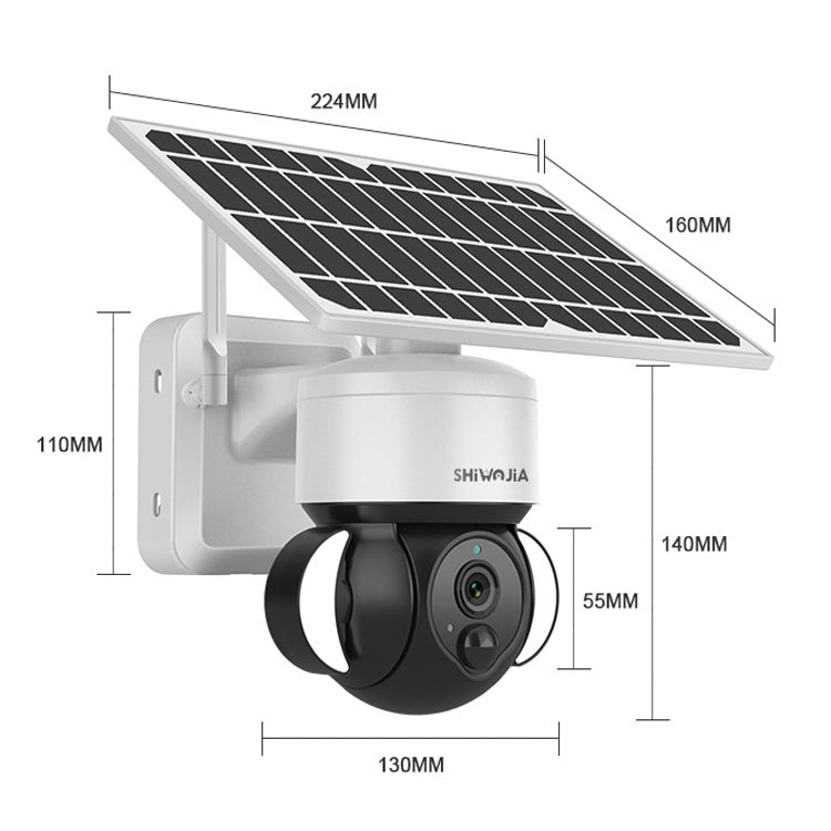 SHIWOJIA IP66 Water-resistant WiFi Solar Dome IP Camera,  Support Two-way Audio & PIR Motion Detection & Night Vision & TF Card(1080P Graffiti Solar WiFi Version)