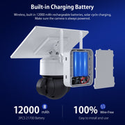 SHIWOJIA IP66 Water-resistant WiFi Solar Dome IP Camera,  Support Two-way Audio & PIR Motion Detection & Night Vision & TF Card(1080P Graffiti Solar WiFi Version)