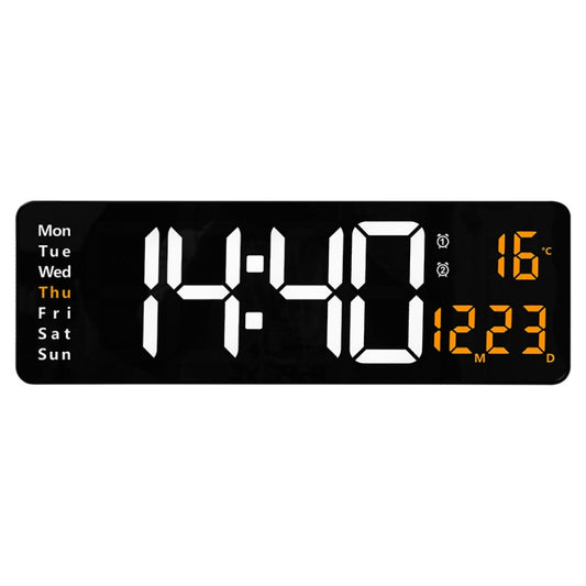 6626 Living Room Wall-Mounted Large Screen Display LED Digital Clock, Color: Orange Temperature - free shipping - PMC Jewellery - Order now!