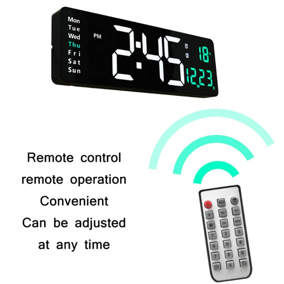 6626 Living Room Wall-Mounted Large Screen Display LED Digital Clock, Color: Orange Temperature