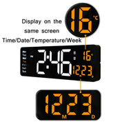 6626 Living Room Wall-Mounted Large Screen Display LED Digital Clock, Color: Orange Temperature