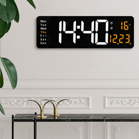 6626 Living Room Wall-Mounted Large Screen Display LED Digital Clock, Color: Orange Temperature