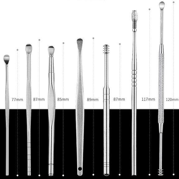 QILIZUO  3 Sets Stainless Steel Double-Ended Screw Ear Scoop