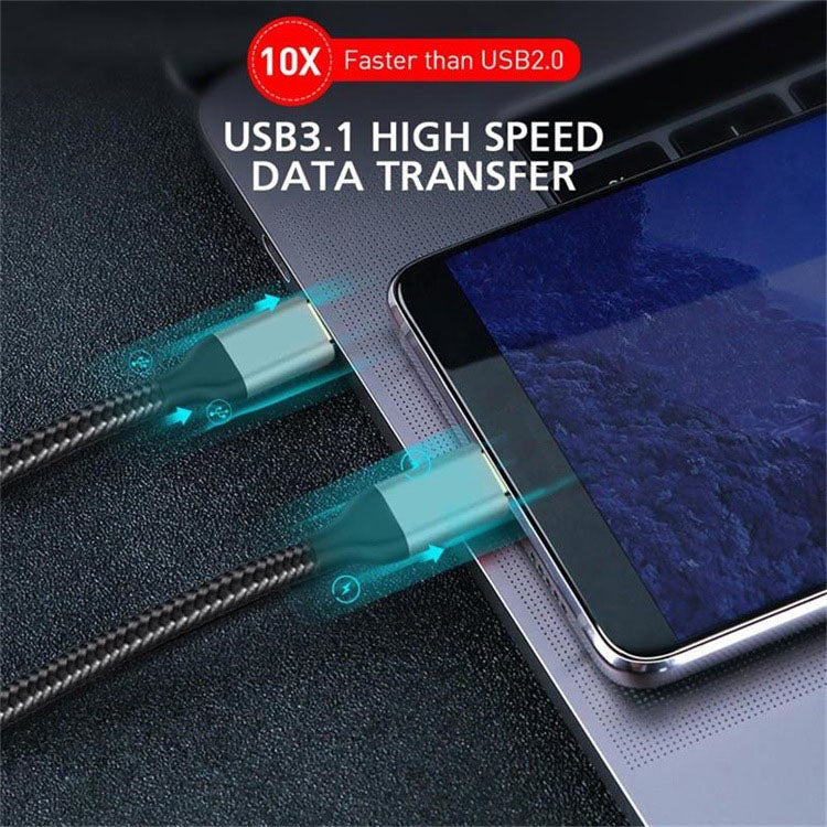 QGeeM QG-CC03 Type-C to Type-C USB3.1 Data Cable, Length: 1.2m(Black) - free shipping - PMC Jewellery - Order now!
