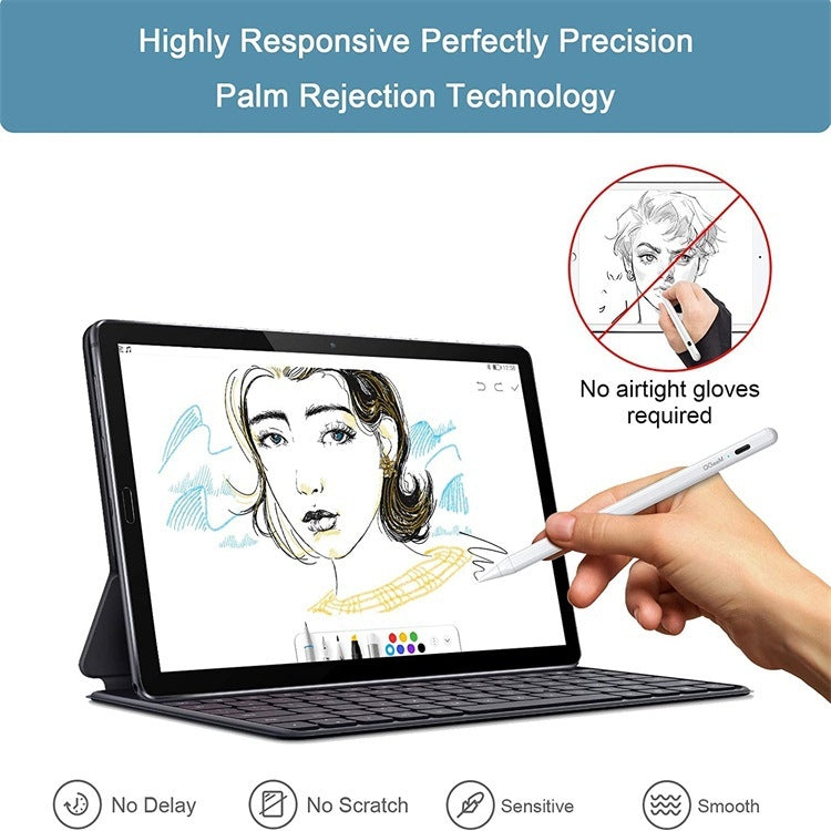 QGeeM ID706 Anti-mistouch Rechargeable Active Stylus for iPad(White) - free shipping - PMC Jewellery - Order now!