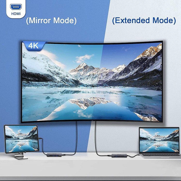 QGeeM 7 In 1 Multifunctional USB3.0 TYPE-C Extension HUB Adapter(QG-UH07-3 V1) - free shipping - PMC Jewellery - Order now!