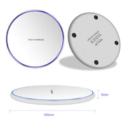15W Metal Round Wireless Charger Smart Fast Charge(Silver + White Surface)