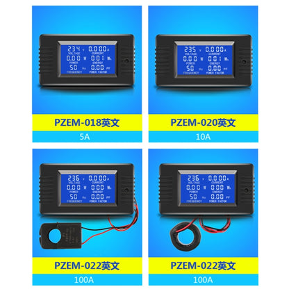 Peacefair English Version Multifunctional AC Digital Display Power Monitor, 100A (Closed CT) - free shipping - PMC Jewellery - Order now!