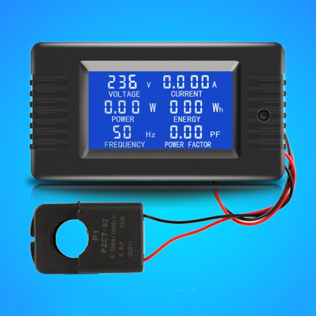 Peacefair English Version Multifunctional AC Digital Display Power Monitor, 100A (Open and Close CT)
