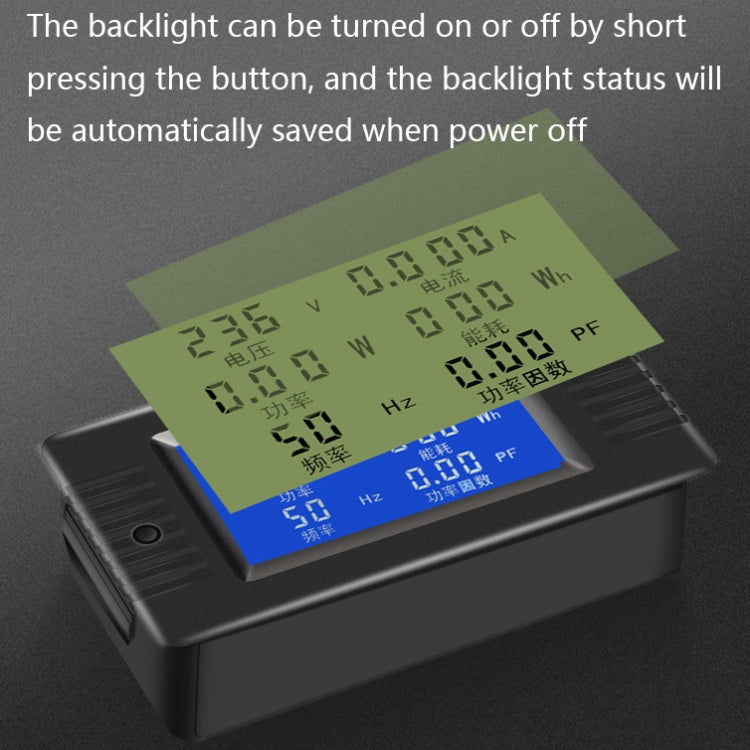Peacefair English Version Multifunctional AC Digital Display Power Monitor, 100A (Open and Close CT) - Current & Voltage Tester by Peacefair | Online Shopping South Africa | PMC Jewellery | Buy Now Pay Later Mobicred