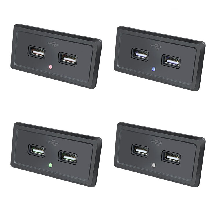 12V24V Route Bus Dual USB Charging Input Car Charger(Red Light) - Car Charger by PMC TechLife | Online Shopping South Africa | PMC TechLife