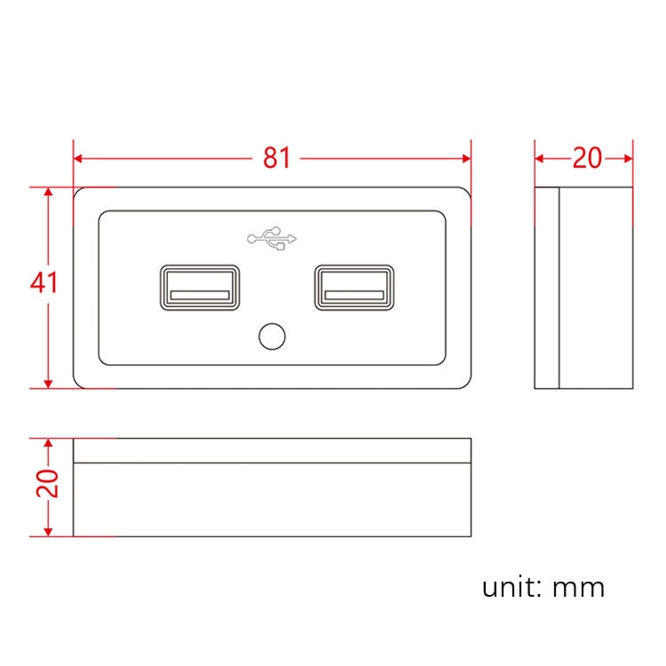 12V24V Route Bus Dual USB Charging Input Car Charger(Red Light) - Car Charger by PMC TechLife | Online Shopping South Africa | PMC TechLife