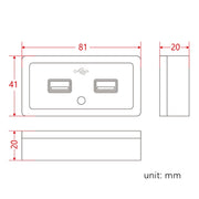 12V24V Route Bus Dual USB Charging Input Car Charger(Red Light)