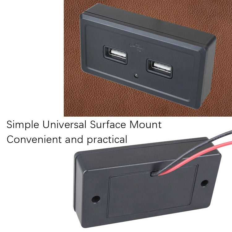 12V24V Route Bus Dual USB Charging Input Car Charger(Red Light) - Car Charger by PMC TechLife | Online Shopping South Africa | PMC TechLife