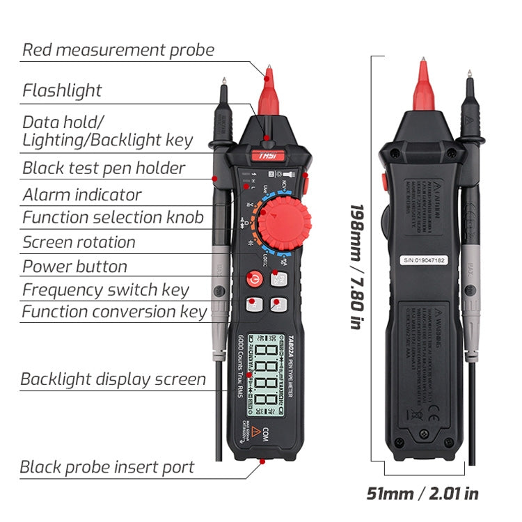 TASI Pen Multimeter Small Portable Intelligent Universal Table, Style: TA802B Automatic Identification - free shipping - PMC Jewellery - Order now!