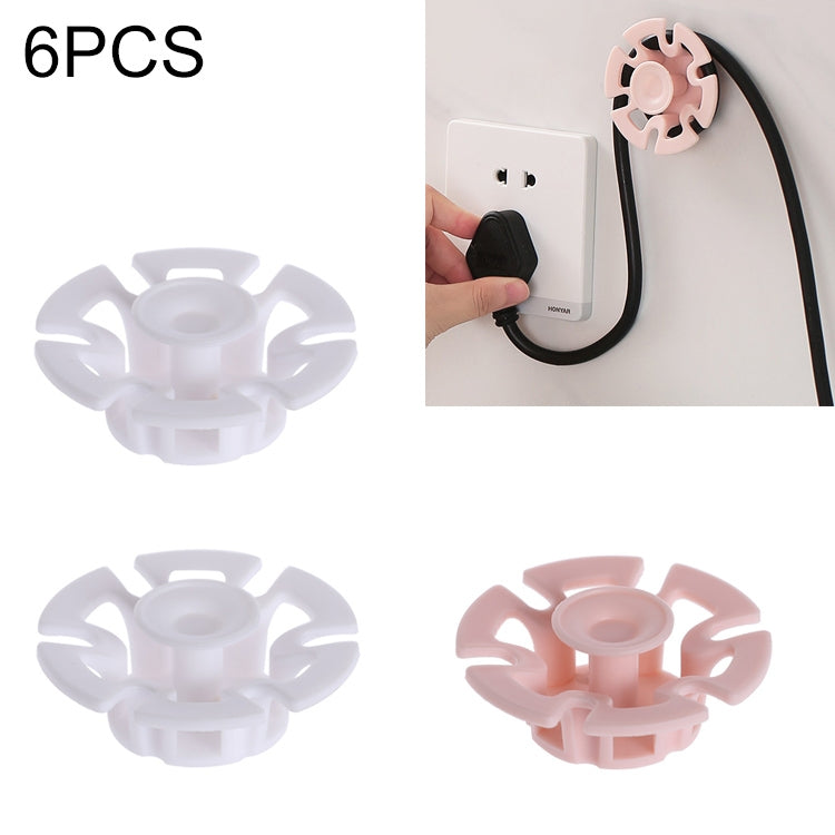 6 PCS Power Cable Data Cable Winder Traceless Paste Hook Cable Organizer(Random Color Delivery) - Cable Organizer by PMC TechLife | Online Shopping South Africa | PMC TechLife