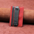 2 PCS Leather Phone Card Sleeve Back Sticker Wrist Pull Strap Holder(Red) - Hand-Sticking Bracket by PMC TechLife | Online Shopping South Africa | PMC TechLife