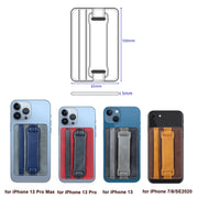 2 PCS Leather Phone Card Sleeve Back Sticker Wrist Pull Strap Holder(Red)