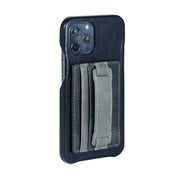 2 PCS Leather Phone Card Sleeve Back Sticker Wrist Pull Strap Holder(Black)