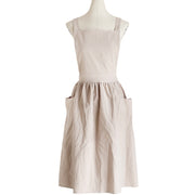 Cotton And Linen Parent-Child Painting Apron Baking Coffee Work Clothes,Size: Adults (oat)