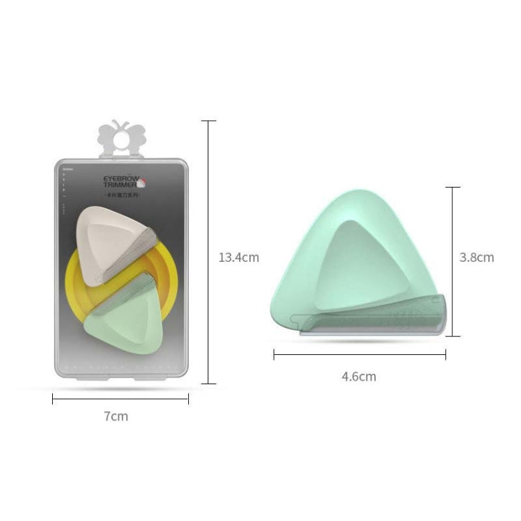 2 PCS/Box Small Triangular Eyebrow Trimmer(White + Green)