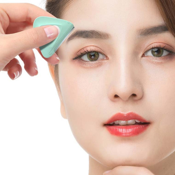 2 PCS/Box Small Triangular Eyebrow Trimmer(Purple + Green)