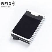 RFID Aluminum Alloy Anti-Degaussing Coin Card Holder(Silver Black)