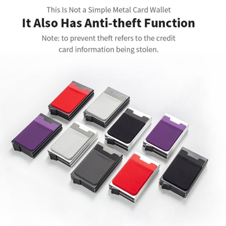 RFID Aluminum Alloy Anti-Degaussing Coin Card Holder(Silver Red)