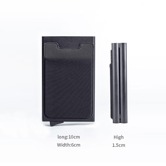 RFID Aluminum Alloy Anti-Degaussing Coin Card Holder(Black Red)