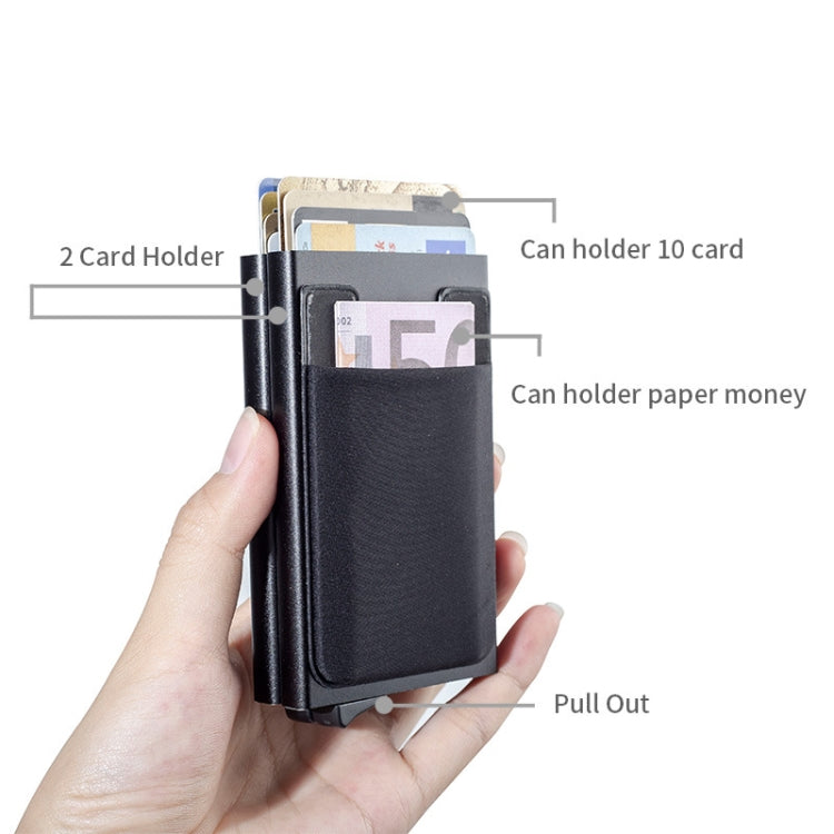 RFID Aluminum Alloy Anti-Degaussing Coin Card Holder(Silver Red)