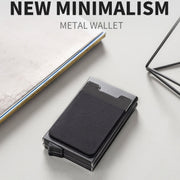 RFID Aluminum Alloy Anti-Degaussing Coin Card Holder(Silver Red)