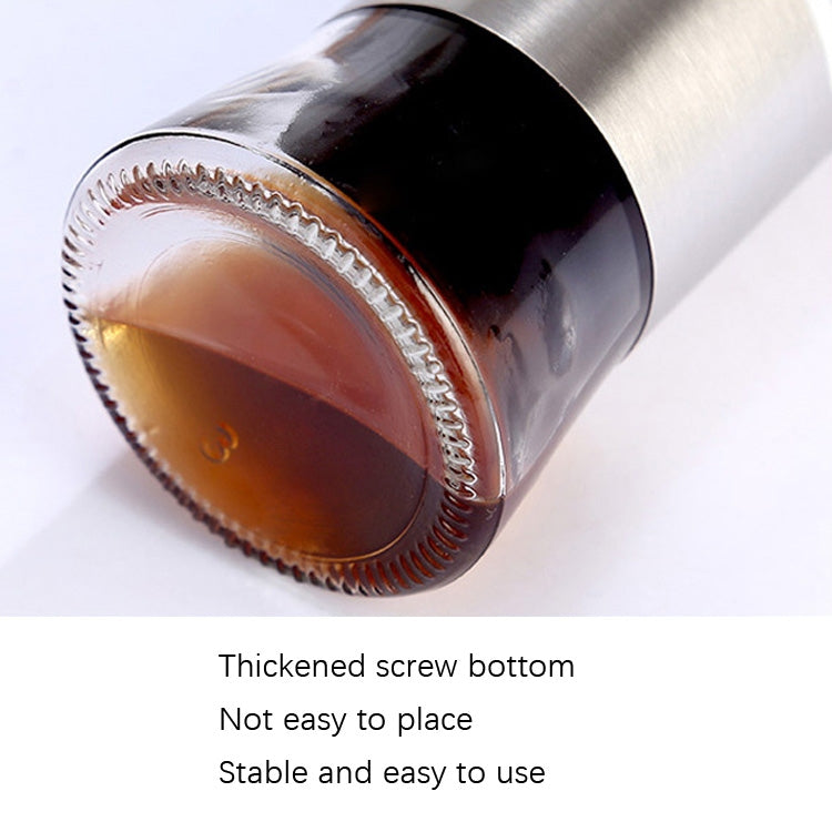 Stainless Steel Glass Oil Bottle Kitchen Pressed Seasoning Bottle, Capacity: 300ml - Condiment Bottles & Hip Flasks by PMC TechLife | Online Shopping South Africa | PMC TechLife