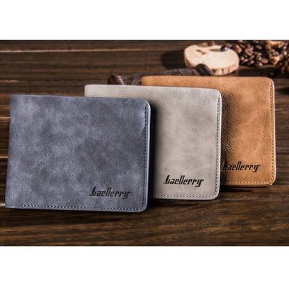 Baellerry BLR1152 Men Short Wallet Vintage Frosted Two Fold Wallet(Coffee Horizontal) - free shipping - PMC Jewellery - Order now!