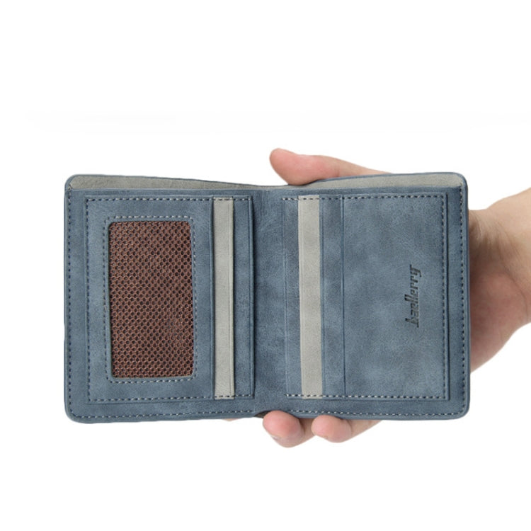 Baellerry BLR1152 Men Short Wallet Vintage Frosted Two Fold Wallet(Coffee Vertical) - Wallets by Baellerry | Online Shopping South Africa | PMC TechLife | Buy Now Pay Later Mobicred