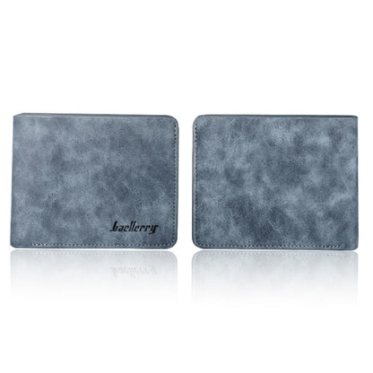 Baellerry BLR1152 Men Short Wallet Vintage Frosted Two Fold Wallet(Coffee Horizontal) - free shipping - PMC Jewellery - Order now!